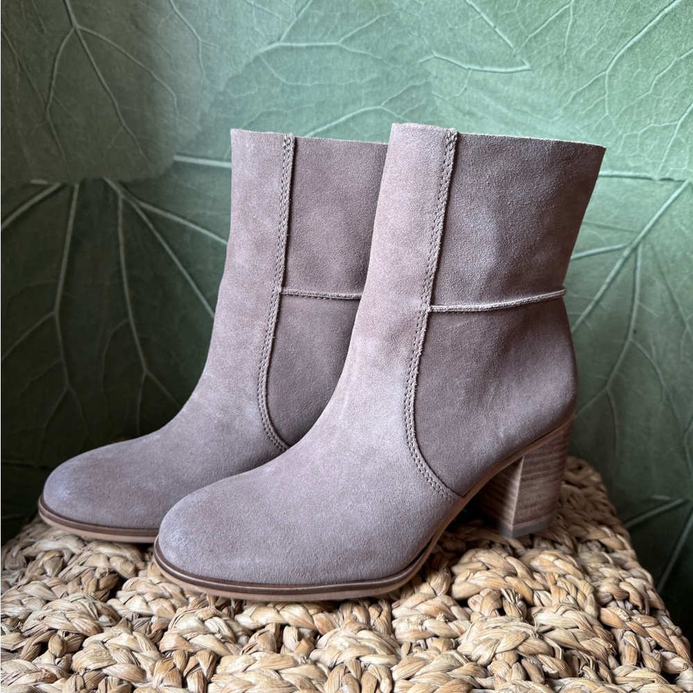 FRYE AND CO. Tan Heeled Boots Phoebe Slouch Mid Calf Boots Size 6.5. NEW!